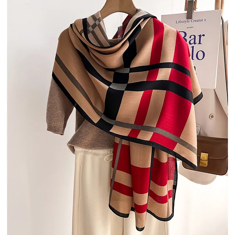 Herbst- und Winterschal für Damen ⎜ Kuscheliges Karotuch für klassische Looks und warme Tage
