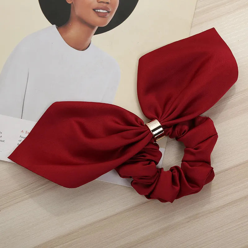 Haarband mit Schleife und Metallschnalle ⎜ Elastisches Haargummi aus Stoff für stilvolle Alltagsfrisuren