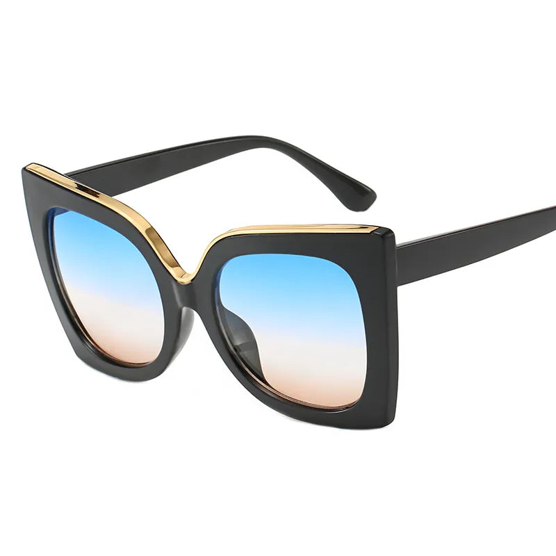 Modische Sonnenbrille für Damen ⎜ Markantes Design mit breitem Rahmen für stilvolle Auftritte