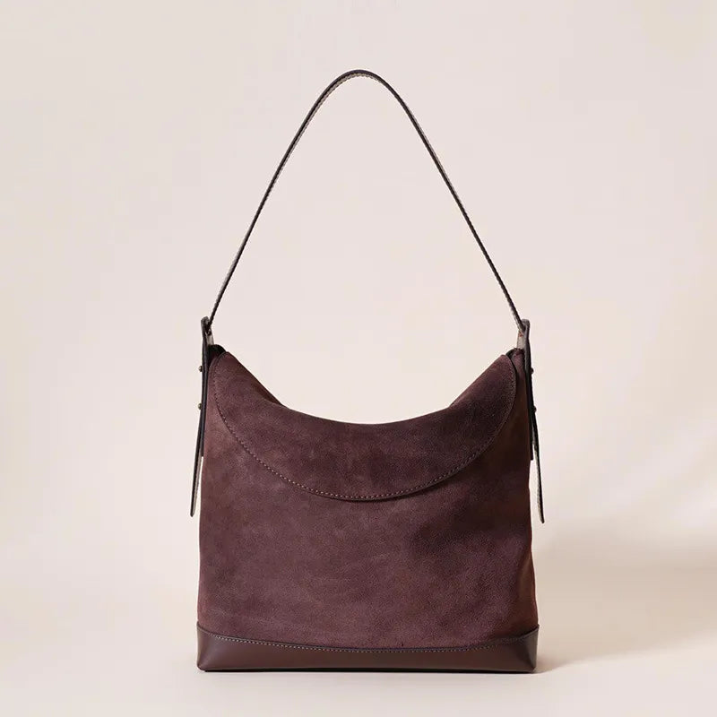 Vintage Umhängetasche für Damen ⎜ Große Wildledertasche mit Retro-Charme und verstellbarem Riemen