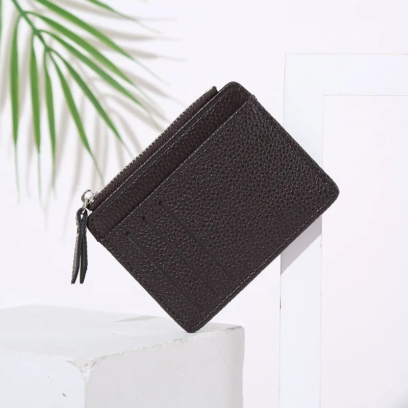 Kartenetui mit Reißverschluss für Damen ⎜ Schlankes Design mit mehreren Kartenfächern und Münzfach