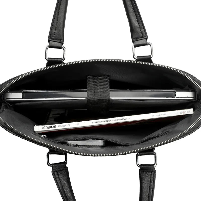 Business Laptoptasche für Herren ⎜ Elegante Aktentasche mit Krokoprägung und Schultergurt für Büro und Reisen