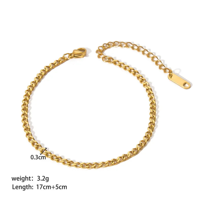 Vergoldetes Armband-Set aus Edelstahl ⎜ Schlanke Formgebung für langlebige Looks mit Stil