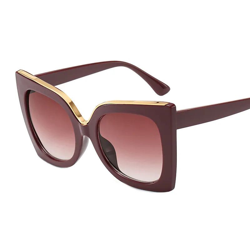 Modische Sonnenbrille für Damen ⎜ Markantes Design mit breitem Rahmen für stilvolle Auftritte