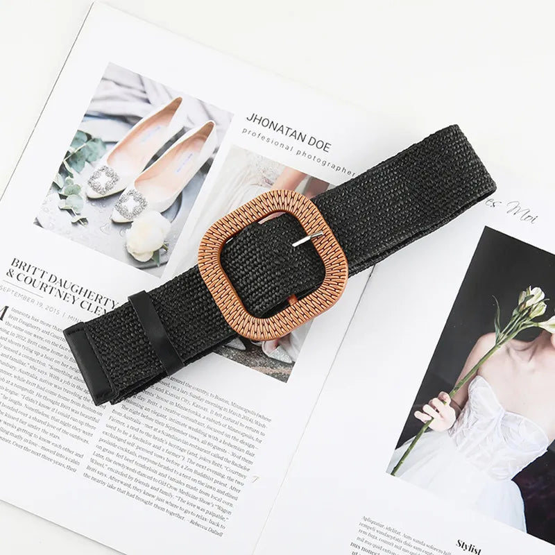 Flechtgürtel aus Baumwoll-Leinen ⎜ Sommerliches Accessoire mit runder Schnalle für luftige Outfits