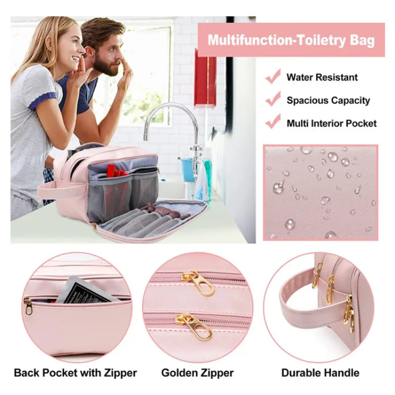 Pflege-Reisetasche mit viel Stauraum ⎜ Wasserabweisende Kosmetiktasche mit mehreren Einzelfächern
