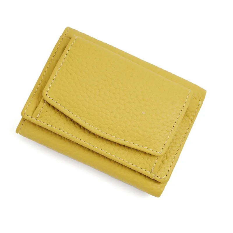 Kompakte Damen Geldbörse mit Druckknopf ⎜ Weiche Brieftasche in kräftigen Farben für Karten und Münzen