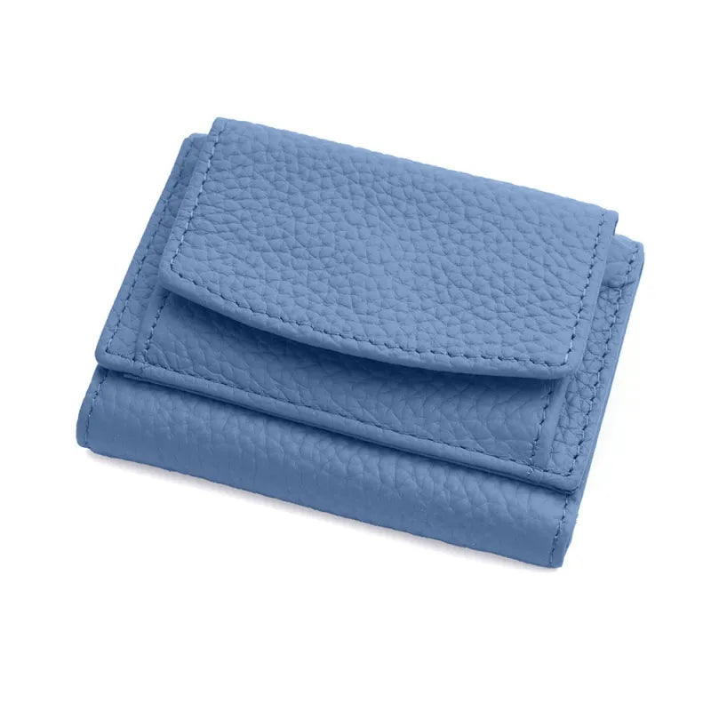 Kompakte Damen Geldbörse mit Druckknopf ⎜ Weiche Brieftasche in kräftigen Farben für Karten und Münzen