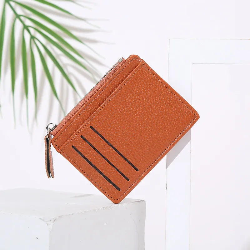 Kartenetui mit Reißverschluss für Damen ⎜ Schlankes Design mit mehreren Kartenfächern und Münzfach
