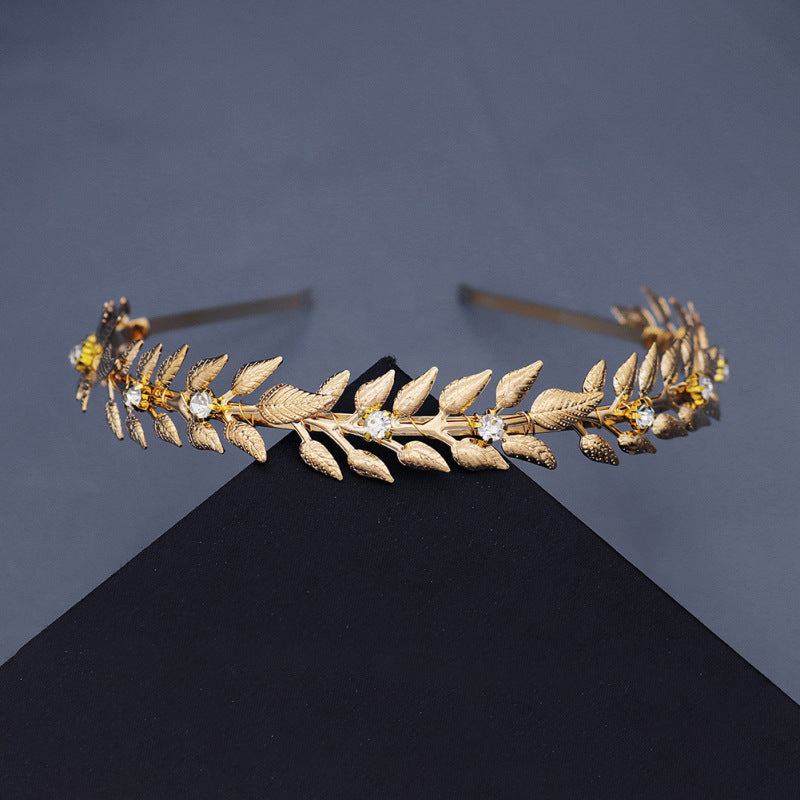 Goldener Haarreif im Vintage-Stil für Damen ⎜ Eleganter Kopfschmuck mit Blättermotiv für festliche Anlässe
