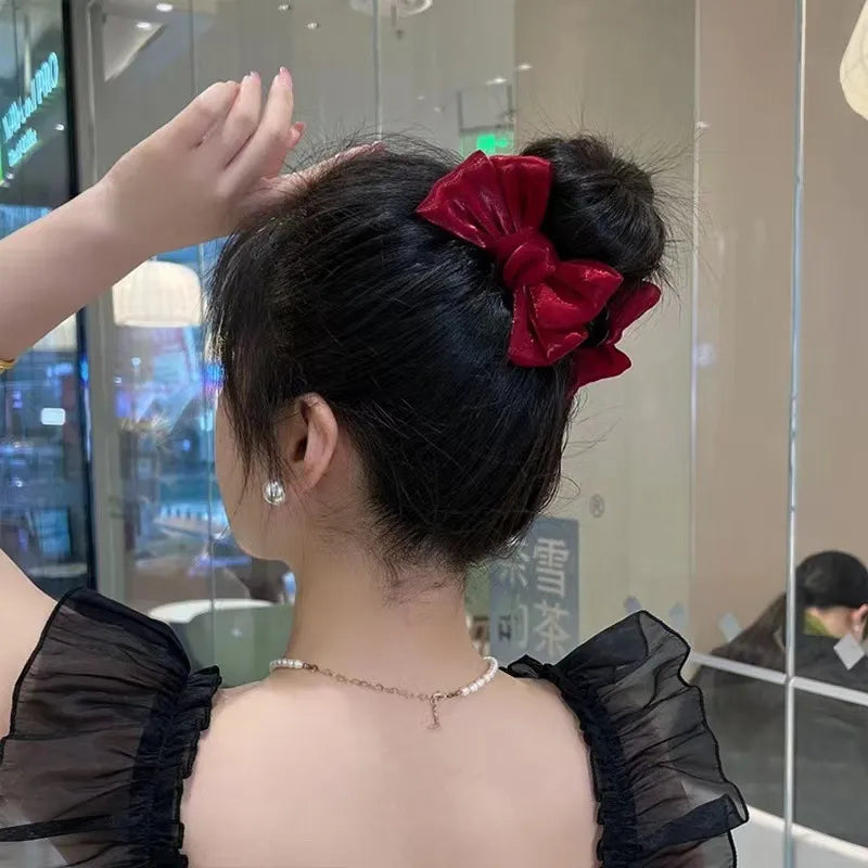 Haarspange mit Schleife für Damen ⎜ Eleganter Dutt-Clip für romantische Zopf- und Hochsteckfrisuren