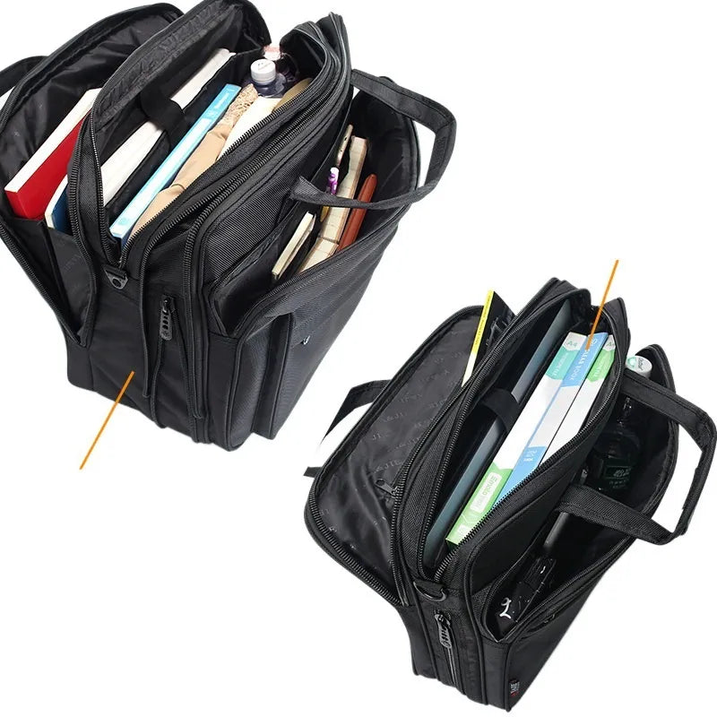 Business Laptoptasche für Herren ⎜ Geräumige Aktentasche mit Schultergurt und Reißverschlusstaschen
