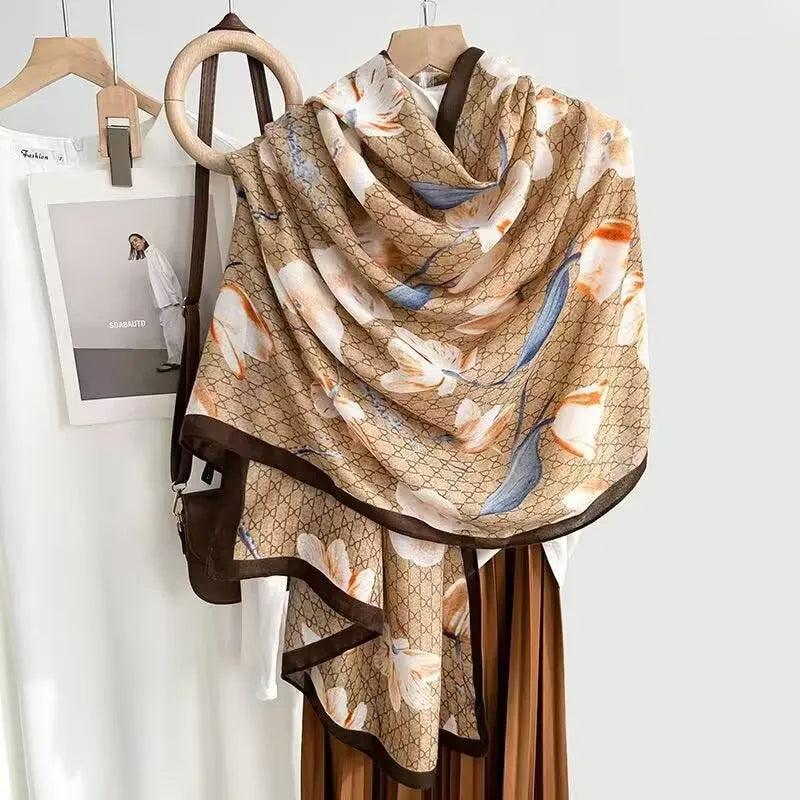 Baumwoll-Leinen-Schal für Damen ⎜ Luftiges Sommertuch mit UV-Schutz für Reise und Strand