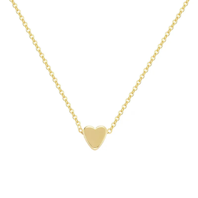 Damenkette mit Herzanhänger ⎜ Schlichte Halskette in Goldoptik für Eleganz im Alltag oder als Geschenkidee