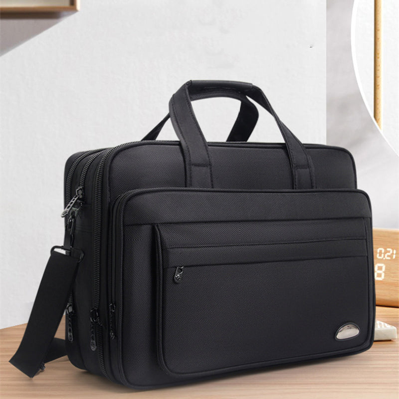 Business Laptoptasche für Herren ⎜ Geräumige Aktentasche mit Schultergurt und Reißverschlusstaschen