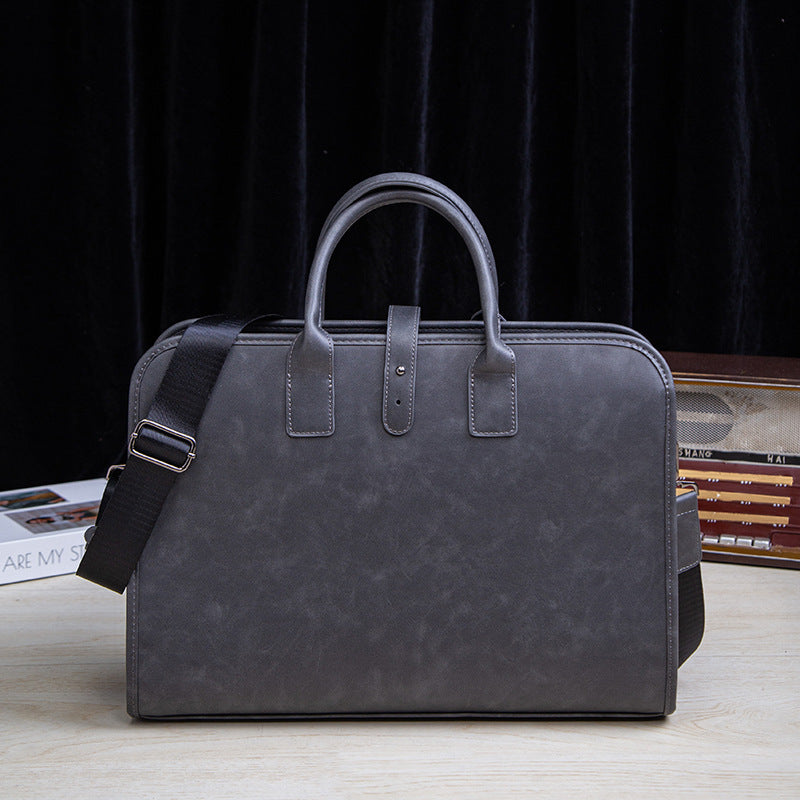 Herren Aktentasche mit Schulterriemen ⎜ Elegante Dokumententasche aus Lederimitat für Büro und Meetings