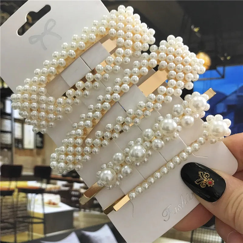 Perlen Haarspangen Set für Damen ⎜ Handgefertigte Clips im Retro-Stil für elegante und festliche Frisuren