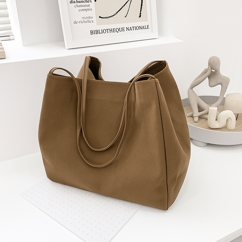 Tragetasche für Damen ⎜ Schlichte Stofftasche im Oversize-Design für Shopping und Freizeit