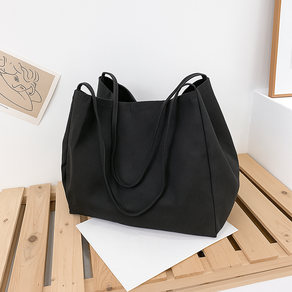 Tragetasche für Damen ⎜ Schlichte Stofftasche im Oversize-Design für Shopping und Freizeit