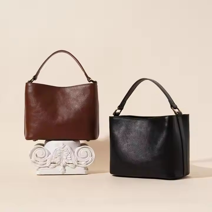 Damen Schultertasche im Lederlook ⎜ Klassische Vintage-Bag mit viel Platz für Alltag und Freizeit