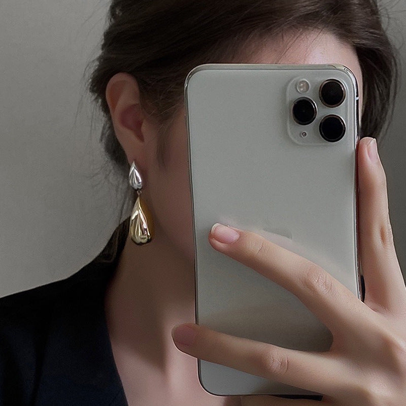 Lange Tropfenohrringe in Zweifarb-Optik ⎜ Ideal für elegante Abendgarderobe