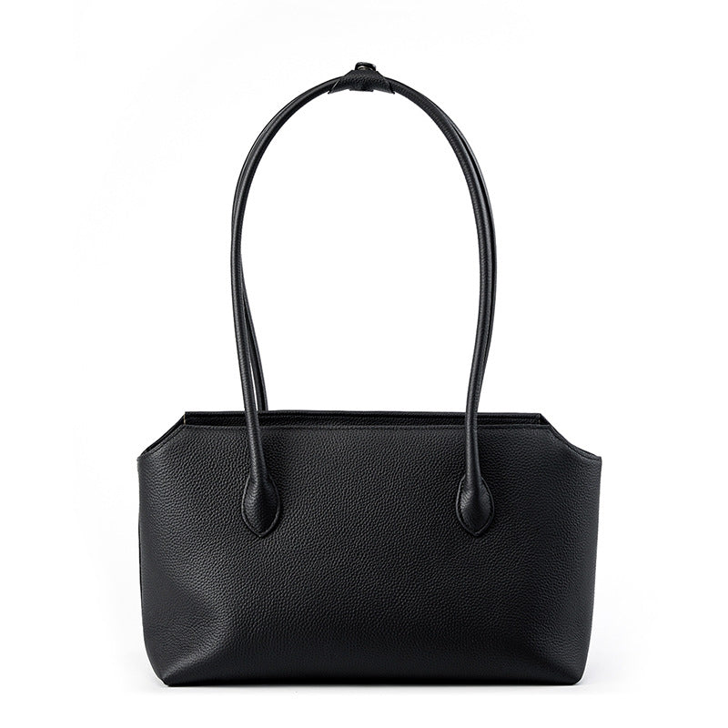 Elegante Ledertasche für Damen ⎜ Hochwertige Schultertasche mit langer Trageform für Büro und Freizeit