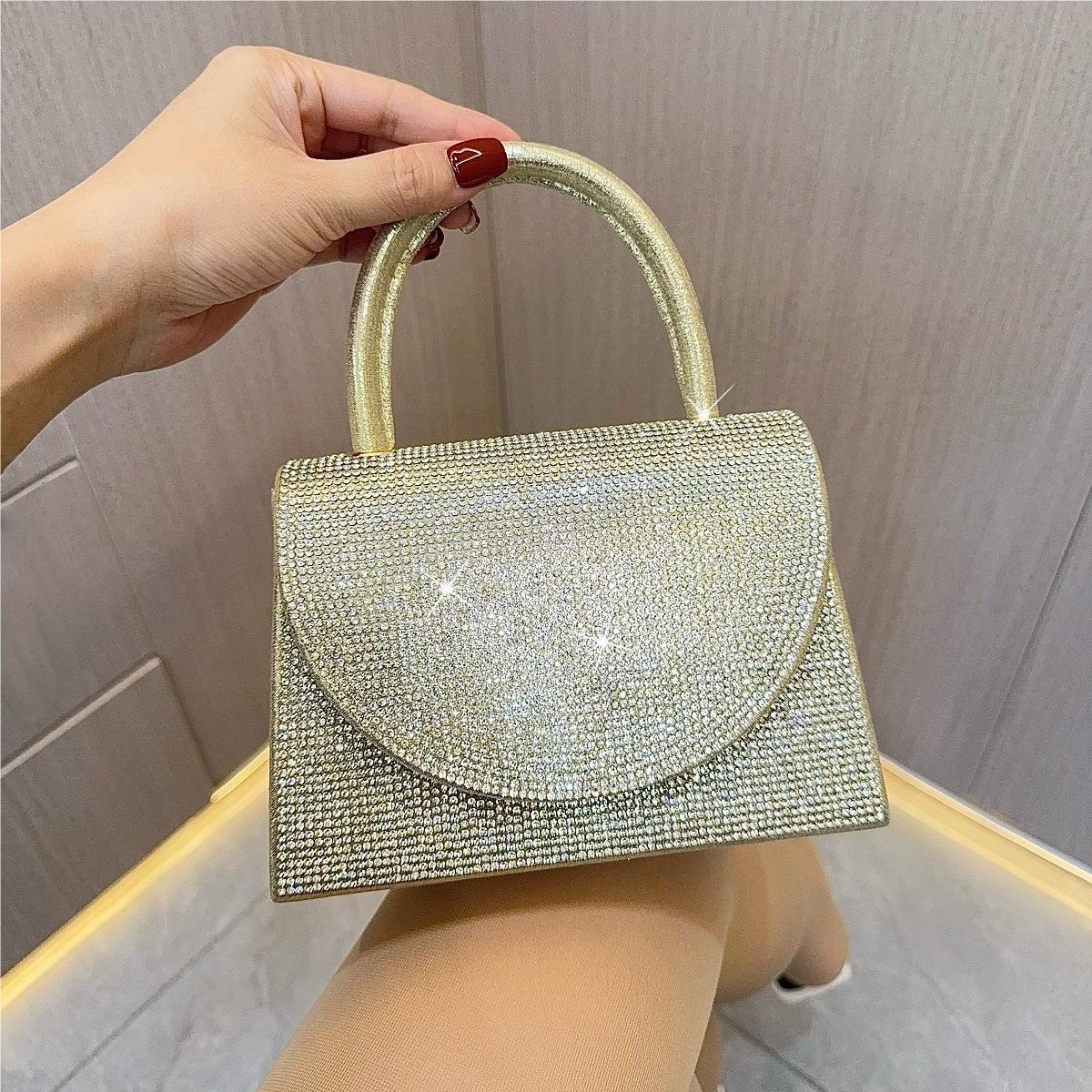 Glitzernde Handtasche für Damen ⎜ Elegante Abendtasche mit Kurzgriff für Gala, Event oder Dinner