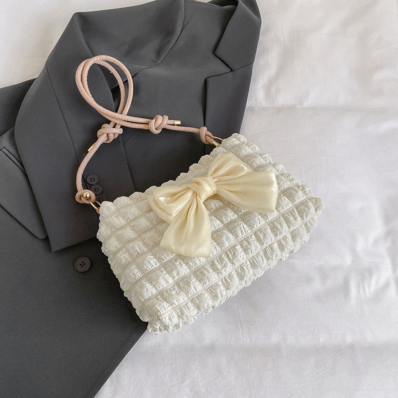 Vintage Tasche für Damen ⎜ Modische Handtasche mit Schleife im Vintage-Stil für Freizeit und Alltag