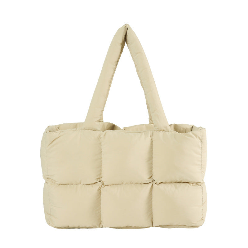 Puff-Tasche für Damen ⎜ Gepolsterte Schultertasche in Stepp-Optik für gemütliche Tage