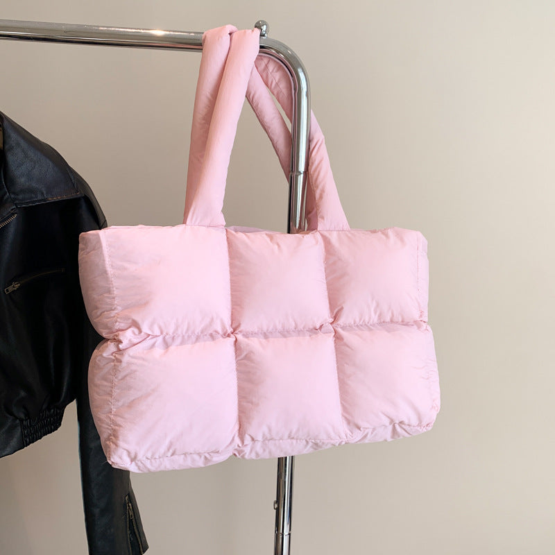 Puff-Tasche für Damen ⎜ Gepolsterte Schultertasche in Stepp-Optik für gemütliche Tage