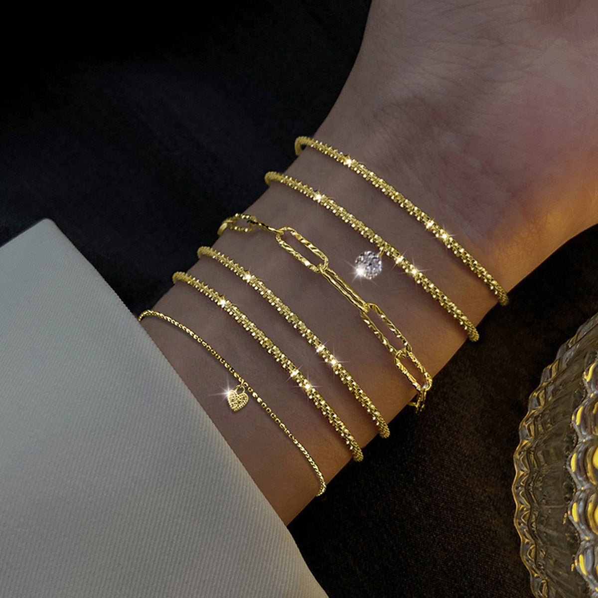 Armband-Set für Damen ⎜ Vielseitige Armbänder im Lagenstil für stilvolle Alltags- und Festtagslooks