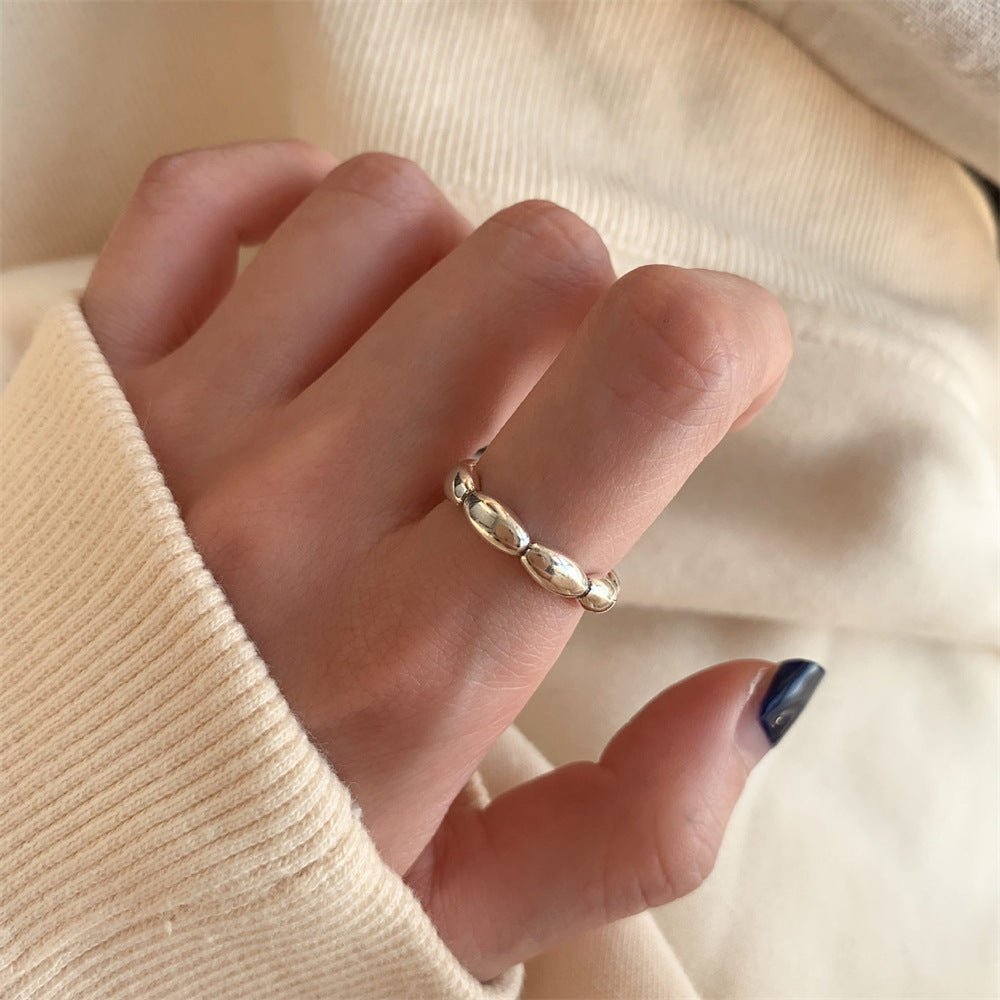 Damenring aus Sterling Silber ⎜ Offenes Design im Retro-Stil für schlichte Eleganz im Alltag oder zu besonderen Anlässen