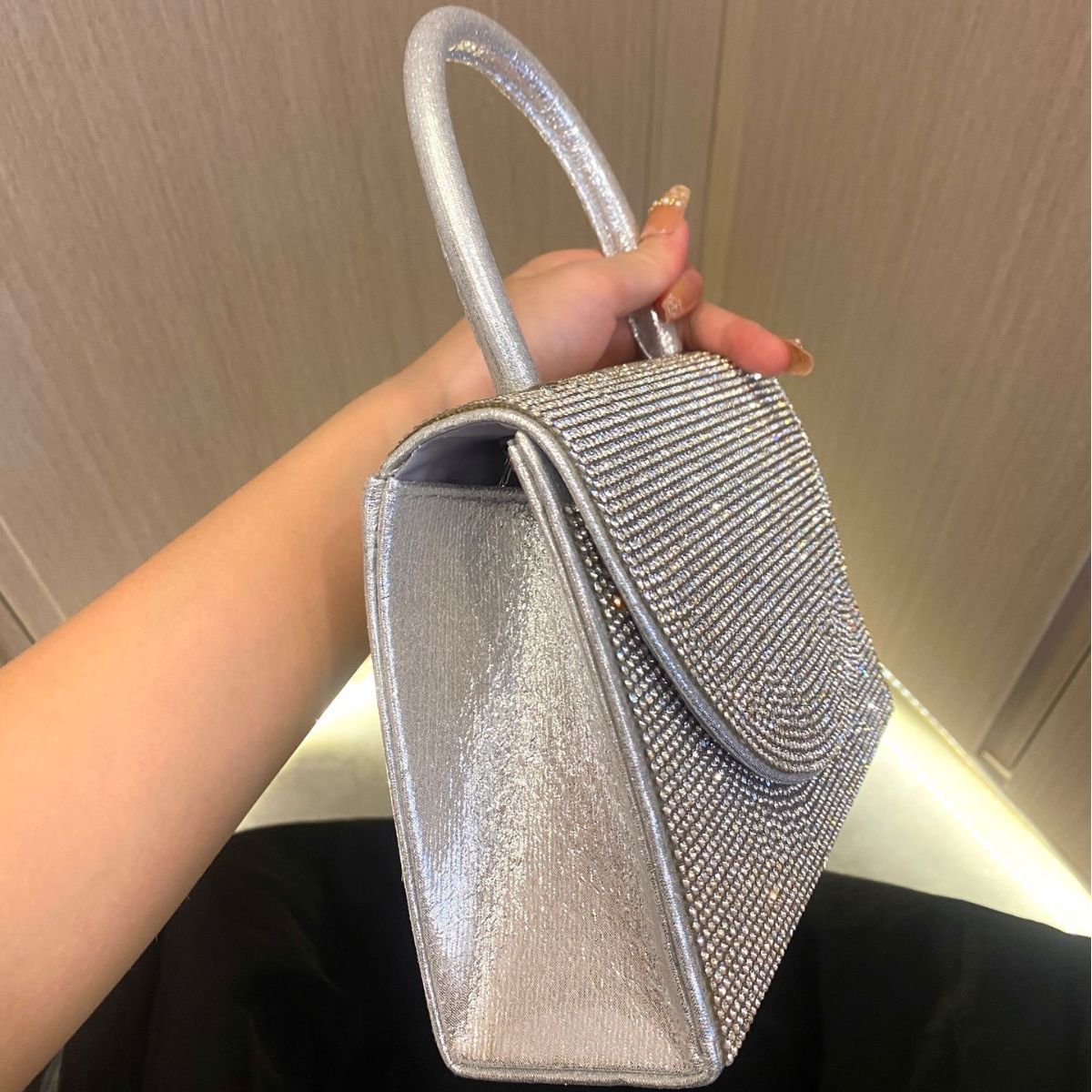 Glitzernde Handtasche für Damen ⎜ Elegante Abendtasche mit Kurzgriff für Gala, Event oder Dinner