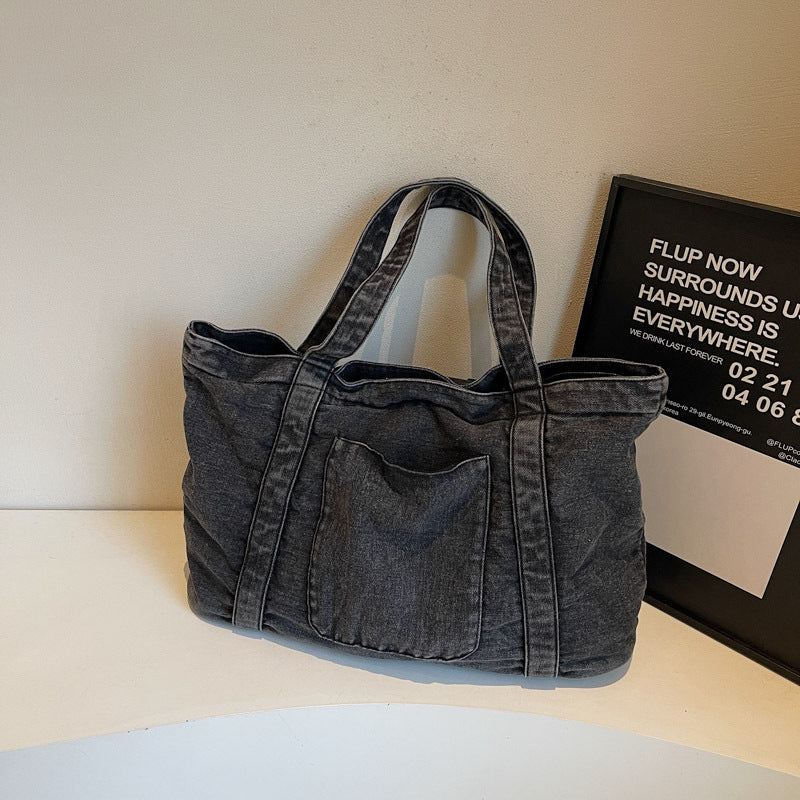 Jeanstasche für Damen ⎜ Lässige Tasche im Retro-Look und Doppelhenkeln