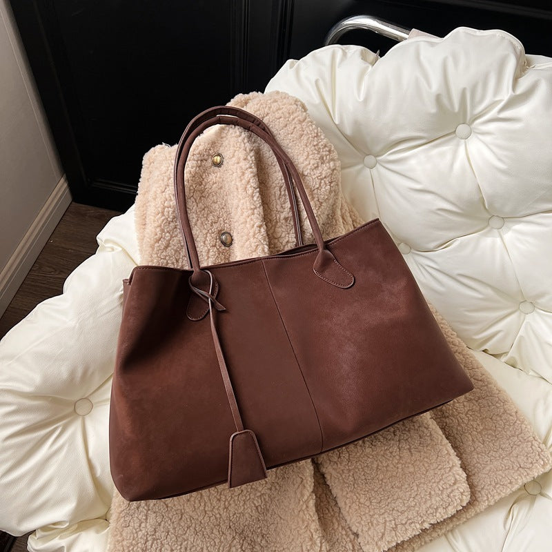 Tragetasche in Lederoptik ⎜ Weiche Henkeltasche mit Magnetverschluss für Job und Freizeit
