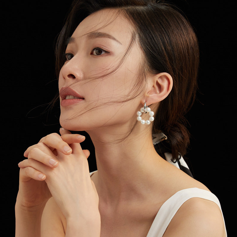 Perlenohrringe für Damen ⎜ Kreisförmiges Design mit Vintage-Charme für elegante und individuelle Outfits