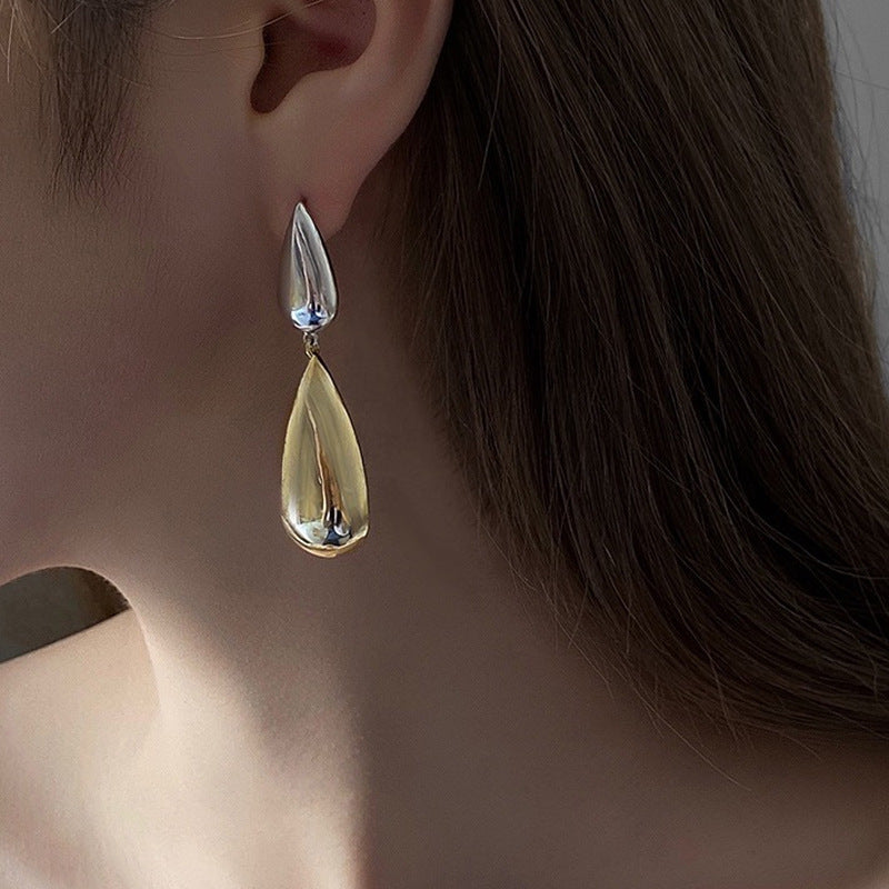 Lange Tropfenohrringe in Zweifarb-Optik ⎜ Ideal für elegante Abendgarderobe