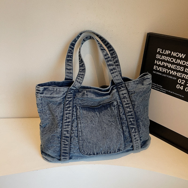 Jeanstasche für Damen ⎜ Lässige Tasche im Retro-Look und Doppelhenkeln