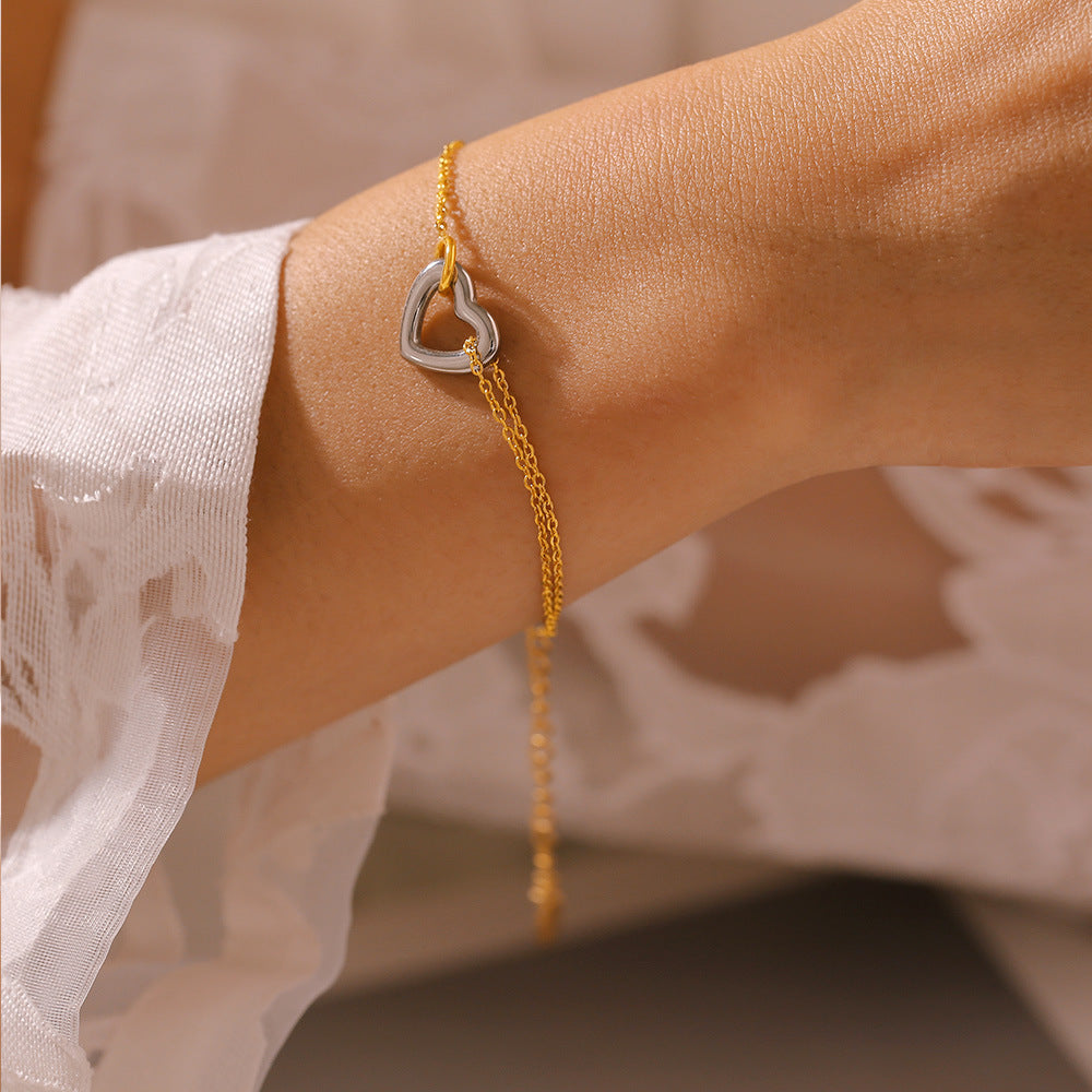 Filigranes Damenarmband mit Herzanhänger ⎜ Edelstahl-Design für dezente und zeitlose Alltagslooks
