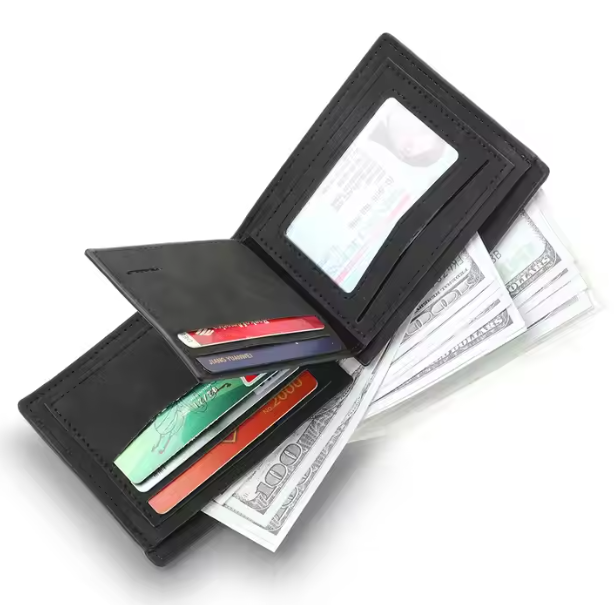 Faltbare Geldbörse für Herren ⎜ Zweiteiliges Portemonnaie mit mattem Finish und praktischer Innenaufteilung