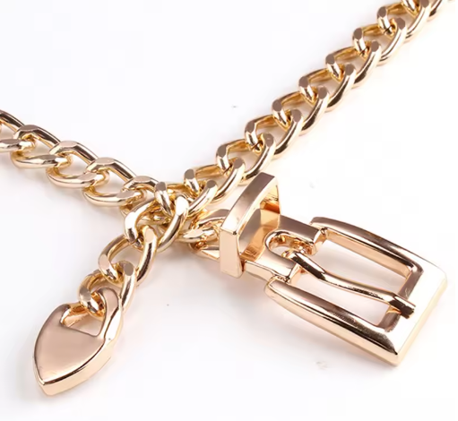 Goldene Taillenkette für Damen ⎜ Modisches Kettendetail für Partykleider und elegante Outfits