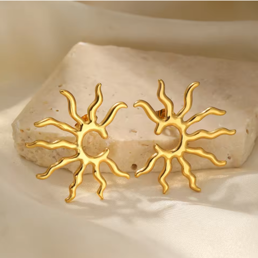 Sommerlicher Ohrring für Damen ⎜ Maritimes Design mit Sonnenmotiven für Urlaubsfeeling
