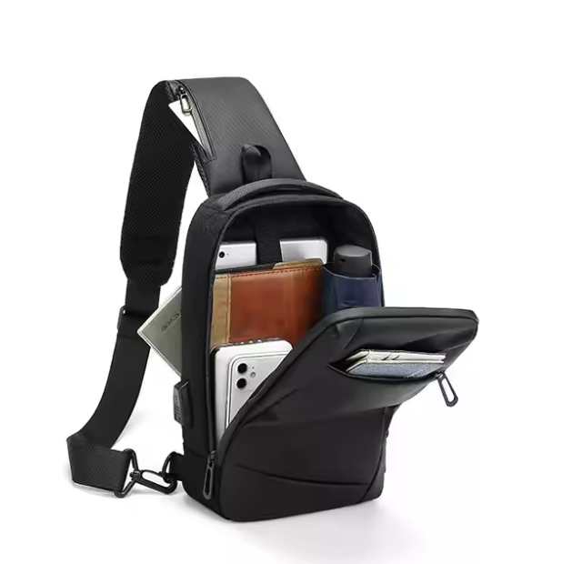 Schultertasche aus echtem Leder ⎜ Robustes Herrenmodell mit mehreren Fächern und Reißverschlüssen