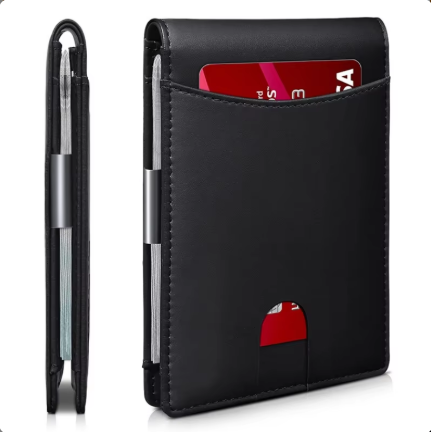Ultraflache RFID-Brieftasche für Herren ⎜ Dünne Lederbörse mit Platz für bis zu 12 Karten und Schutzfunktion