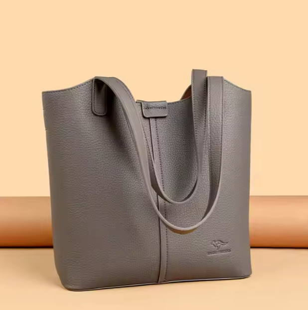Geräumige Tragetasche für Damen ⎜ Klassischer Ledershopper mit Doppelhenkel für Alltag und Beruf