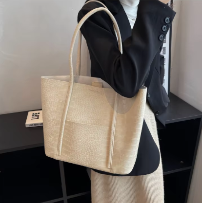 Große Tragetasche für Damen ⎜ Elegante Schultertasche mit Strukturprägung und viel Platz für Unterwegs