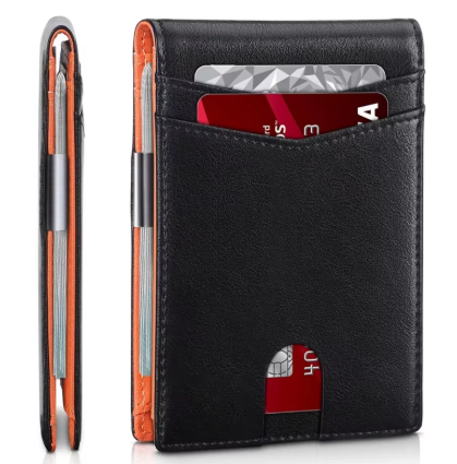 Ultraflache RFID-Brieftasche für Herren ⎜ Dünne Lederbörse mit Platz für bis zu 12 Karten und Schutzfunktion