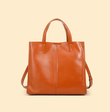 Große Tragetasche für Damen ⎜ Klassische Schultertasche in Lederoptik mit viel Platz für Arbeit und Alltag