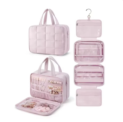 Aufhängetasche für Pflegeprodukte ⎜ Waschbare Kosmetiktasche mit Fächern für unterwegs und zu Hause