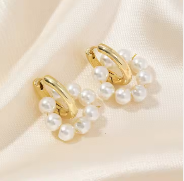 Perlenohrringe für Damen ⎜ Kreisförmiges Design mit Vintage-Charme für elegante und individuelle Outfits